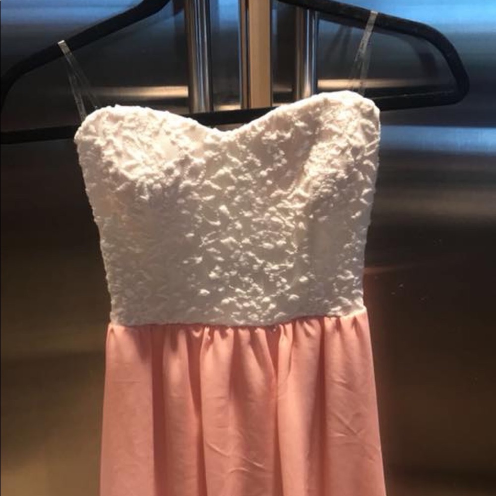 Pink and white dress